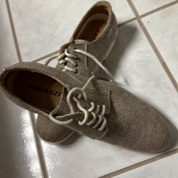 Faranzi Mens size 11 FY88B Tan Cloth Multi-colored Tweed Oxford. - Picture 6 of 11